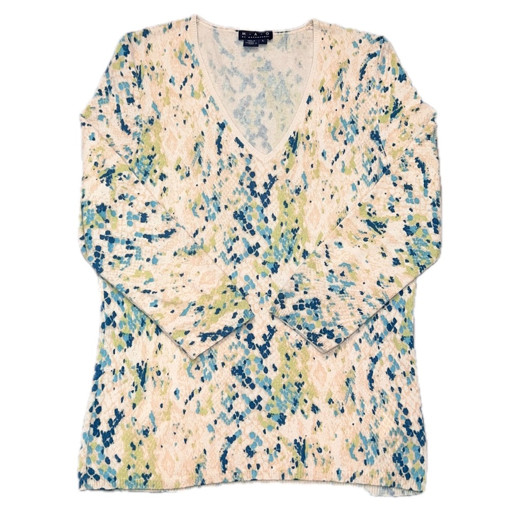 Y2K 90s Magaschoni 100% Cashmere Sweater vintage snake print large rare